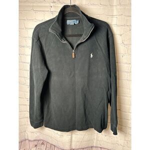 Ralph Lauren Polo Black Half-Zip  Pullover‎ Sweater Casual Comfort